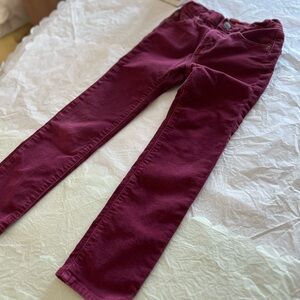 EUC Crewcuts Stretch Corduroys sz 6 maroon burgundy orange adjustable waist